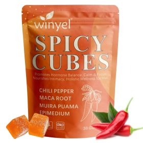 Spicy Cubes, Intimacy Gummies With Chili Pepper, Muira Puama, Maca Root, Epimedium, Helps Promote Hormone Balance, Calmness And Intimacy Wellness, Pea