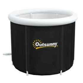 Cold Plunge Tub, Portable Ice Bath Cold Water Therapy Tub with Thermo Lid, for Athletes Recovery, Black