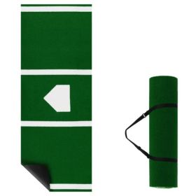 10ft X 3ft Softball Pitching Mat With Artificial Turf, Indoor & Outdoor Training Aid For Pitching Practice -Green
