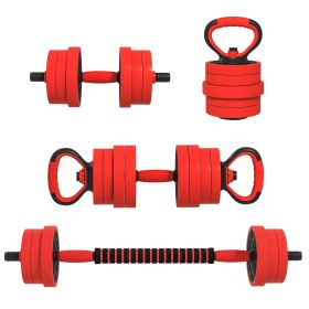 Soozier 4-in-1 Adjustable Weights Dumbbell Sets, Used as Barbell, Kettlebell, Push up Stand, Free Weight Set for Men & Women Home Gym Training, 44LBS