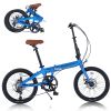 20" Folding City Bike, Lightweight Aluminum Frame, 7-Speed Folding Bike