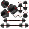 90LB 4-in-1 Adjustable Dumbbell Set – Converts to Barbell, Kettlebell & Push-Up Stands w/ Interchangeable Plates & Non-Slip Grips