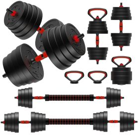 90LB 4-in-1 Adjustable Dumbbell Set – Converts to Barbell, Kettlebell & Push-Up Stands w/ Interchangeable Plates & Non-Slip Grips