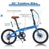 20" Folding City Bike, Lightweight Aluminum Frame, 7-Speed Folding Bike