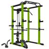 210lb Green Home Gym Set Multi-functional Power Cage, Home Adjustable Pullup Squat Rack 1000Lbs Capacity Comprehensive Fitness Barbell Rack