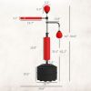 Soozier 4-in-1 Boxing Punching Bag Stand with 2 Speedballs, 360° Relax Bar, & PU-Wrapped Bag & Adjustable Height, Red