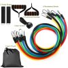 Resistance Bands Set of 11Pcs Fitness Workout Tubes Exercise Tube Bands Up to 100lbs