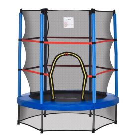 Î¦5FT Kids Trampoline with Enclosure Net for Age 3 to 6 Years Blue