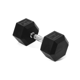 Hex Rubber Coated Dumbbell - Non-Slip Grip, Durable & Space-Saving For Home Gym Workouts--Only Supports Self Pickup (Option: 25LB Single)