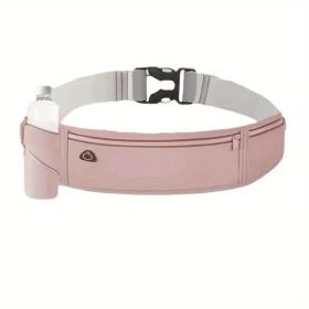 Gym & Trail Running Fanny Pack – Invisible Fit with Reflective Strips & Lock Closure (6 Stylish Colors) (Color: Pink)